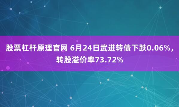 股票杠杆原理官网 6月24日武进转债下跌0.06%，转股溢价率73.72%